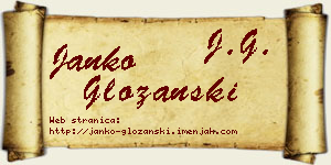 Janko Gložanski vizit kartica
